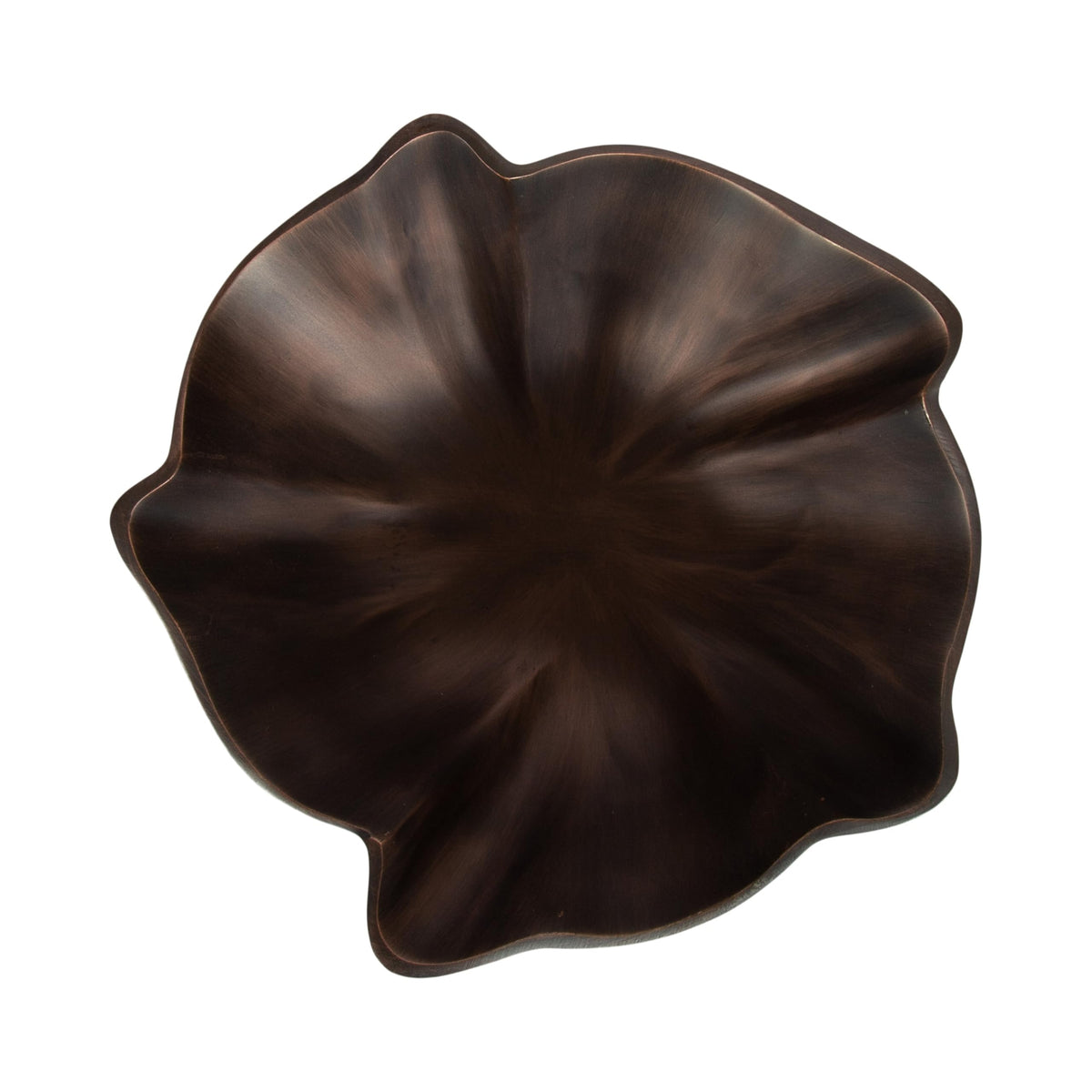 Kate and Laurel Flutte Scalloped Decorative Metal Serving Bowl, 10 x 10 x 3, Bronze, Modern Wavy Fruit Bowl for Kitchen Counter or Use as Tabletop Storage for an Entryway Table