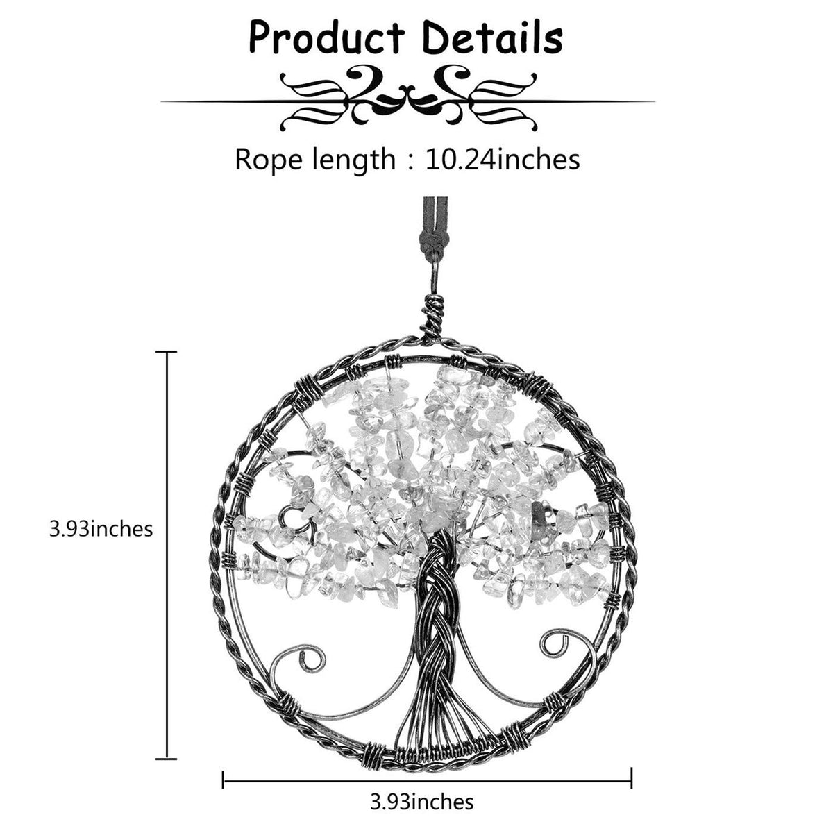 PESOENTH Chakra Crystal Tree of Life Wall Hanging Decor Gifts for Women,Chakra Stones Healing Crystals Window Feng Shui Home Hanging Decorations Car Ornaments Christmas Tree Decor