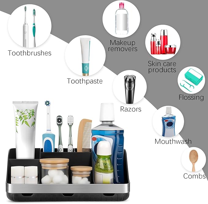 Black Toothbrush Holder