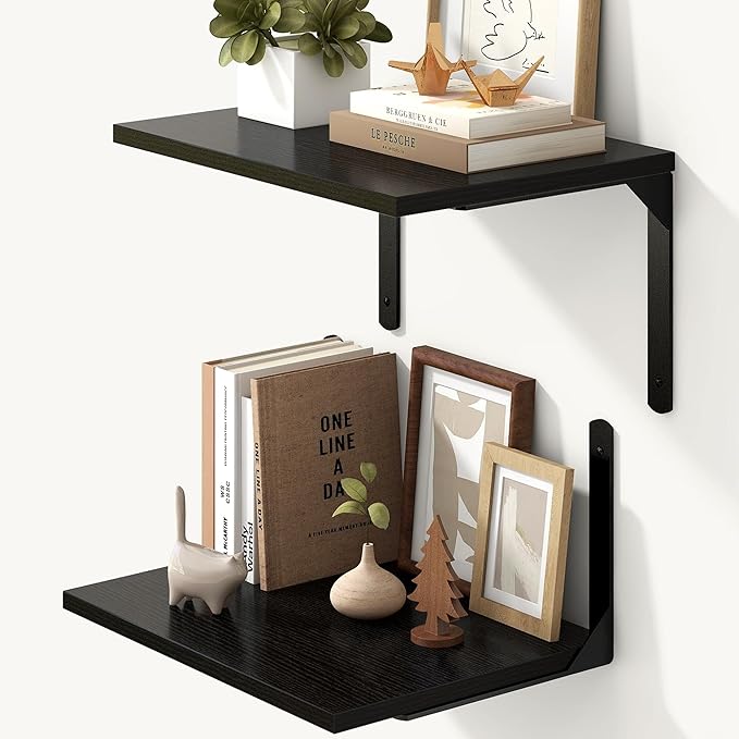 Fun Memories Floating Shelves for Wall, 12 Inch Deep Floating Shelves Set of 2