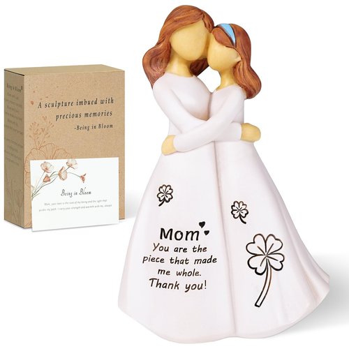 Being in Bloom Mom Birthday Gifts: 5.2” Mother and Daughter Resin Figurine - Sentimental Gift for Mom from Daughter - Mother’s Day and Christmas Keepsake
