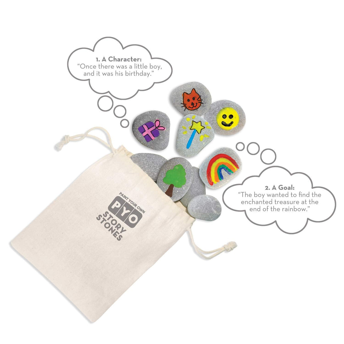MindWare Paint Your Own Story Stones, Creative Storytelling Art Kit with 16 Paintable Stones, Paints and Brushes, Imaginative Language Play for Kids Ages 8 and Up, Creative Gifts for Kids