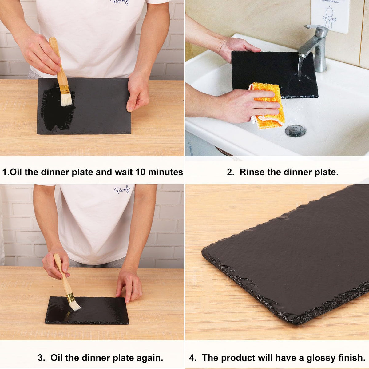 IHDYPPEW 9 Pack 10 x 6 Inch Slate Cheese Boards, Black Rectangle Slate Charcuterie Boards, Natural Charcuterie Stone Plates for Parties, Gifts, and Special Events, Cheese, Sushi, Food.