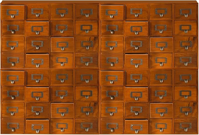 Huge Modular Stackable Against Wall 64-Drawer Apothecary Curio Cabinet Vintage