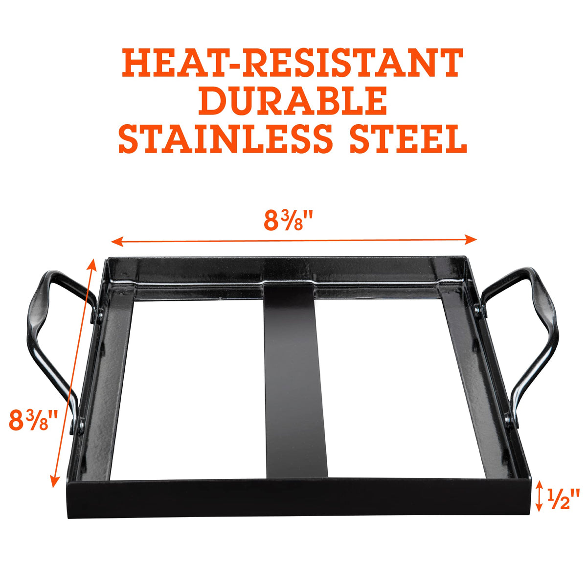 Steven Raichlen's Himalayan Salt Block Holder for 8x8 Salt Slabs with Stainless Steel Grill Brush – Heavy-Duty BBQ Rack with Handles – Grilling & Cooking Accessories for Indoor & Outdoor Use