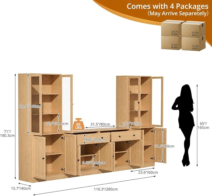 TUSY 71" TV Stand Storage Set