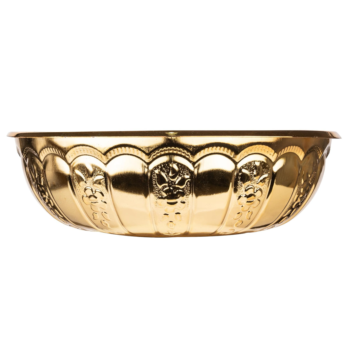 Alisveristime 1.06 Qt Turkish Hammam Bath Bowl, Traditional Metal Construction, Diameter 7.87", Height 2.36" - Multiple Colors Available (Gold)