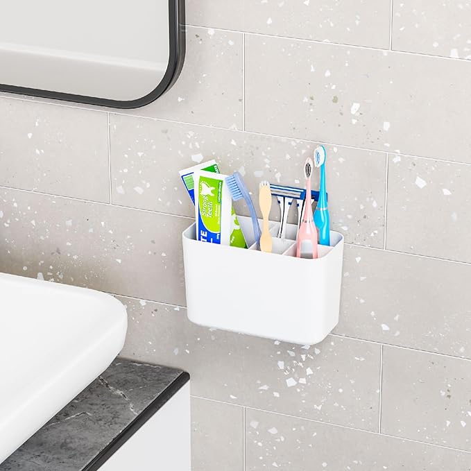 Electric Toothbrush Holder for Bathroom Countertop and Wall Mounted