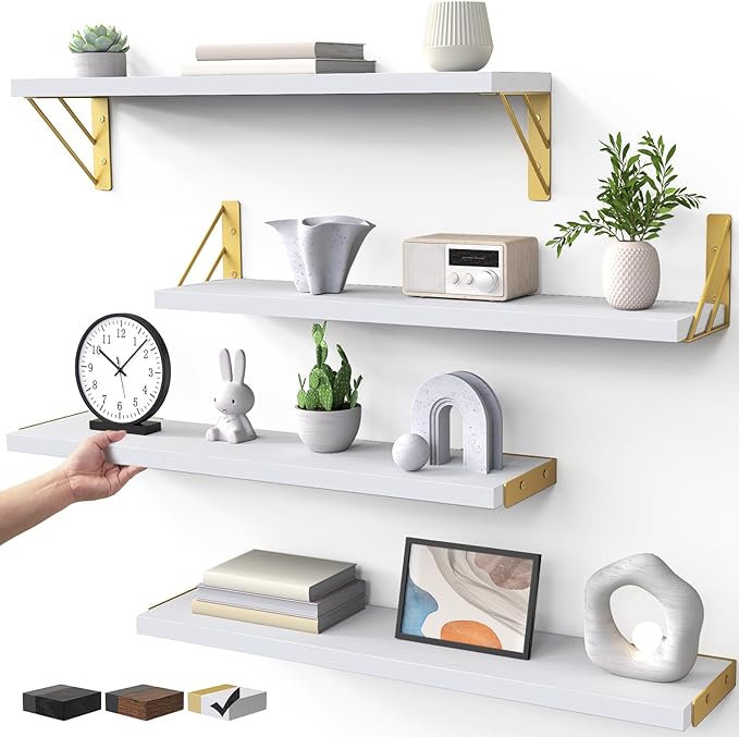 BAYKA Wall Shelves for Bedroom Decor, Floating Wall Shelf for Living Room