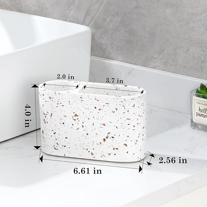 Luxspire Toothbrush Holder, 2 Slots Toothbrush and Toothpaste Holdersfor