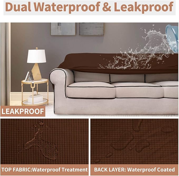 Easy-Going 100% Waterproof Loveseat Couch Cover, Dual Waterproof Sofa Cover