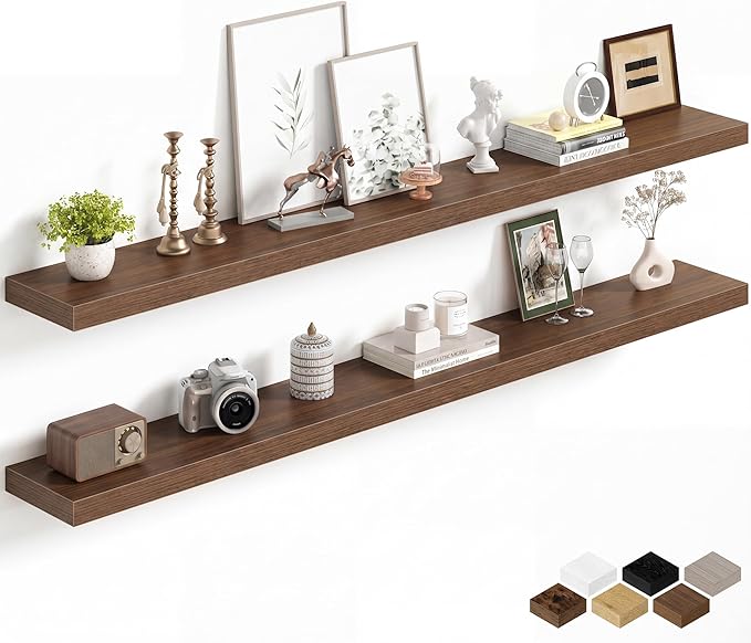 Fun Memories 67Inch Long Floating Shelves, 8 Inch Deep Shelves