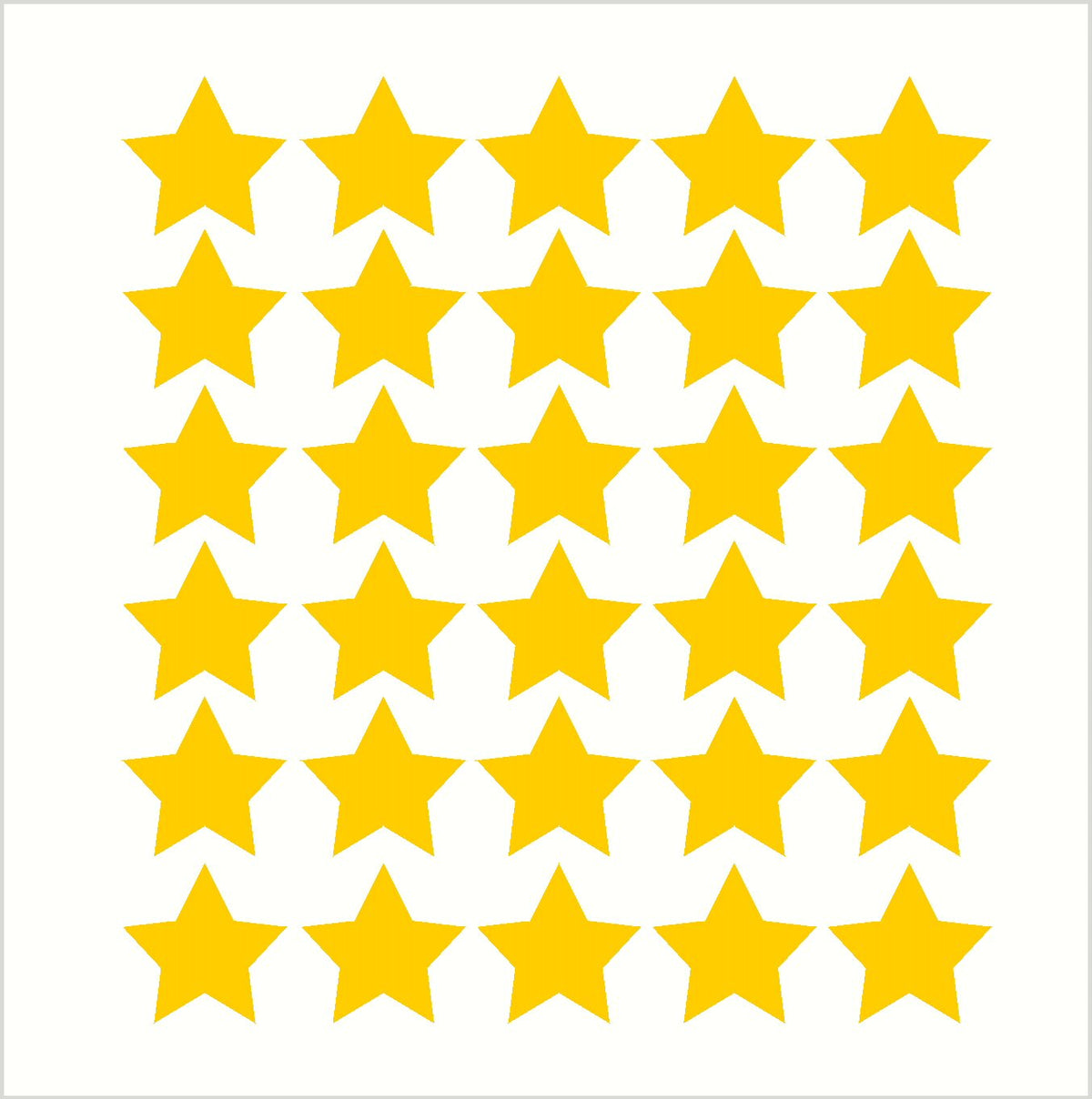 Wall Decor Plus More WDPM289 Star Vinyl Stickers for Home Decor 2-Inch Peel-N-Stick, Yellow, 30-Piece
