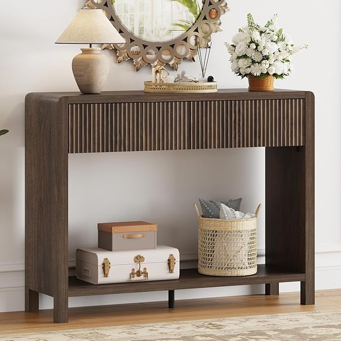 FATORRI Console Entryway Table, Narrow Wooden Sofa Table