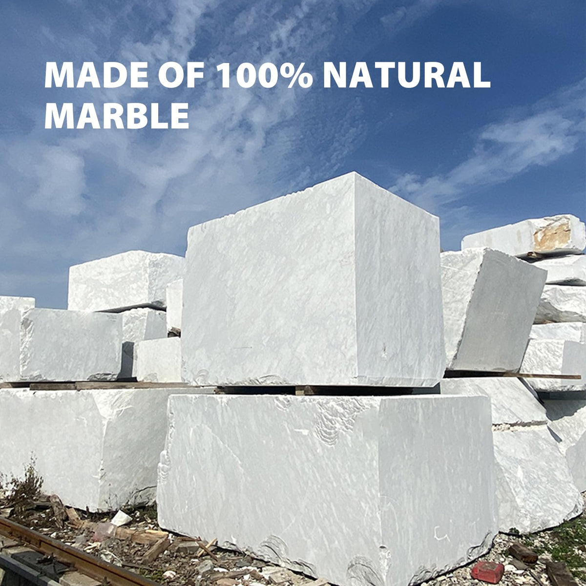 Koville Italian Carrara Natural Marble Incense Holder, Incense Holders for Sticks, Incense Burner Holder, Ideal for Meditation and Relaxing, Easy to Clean(Bianco Carrara)