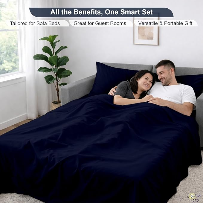 Cottington Lane Sleeper Sofa Sheets Queen Size, 4 Piece Premium Quality 100%