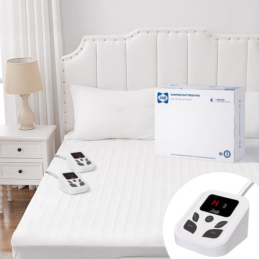 Sealy Heated Mattress Pad King Size 78x80 Inch with Dual Control 10 Heated Settings | Zone Heating Electric Mattress Pad | Auto Shut Off 1-9 Hours| Fit Up to 17" Deep Pocket | Machine Washable
