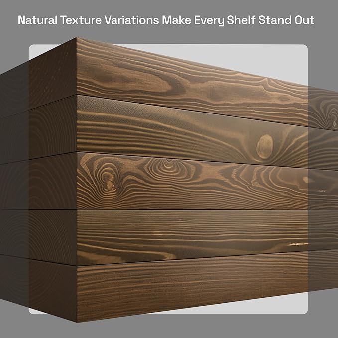 BAOBAB WORKSHOP Wood Floating Shelves, Bathroom Shelf 24 inch, Walnut Floating