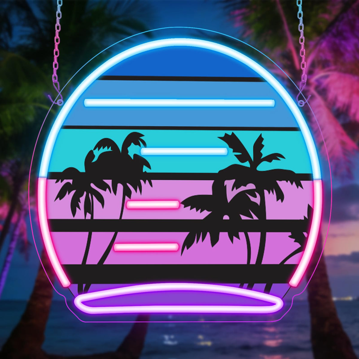Tropical Neon Sign, Coconut Palm Tree Neon Lights for Wall Decor, LED Light up Bar Signs for Bar Beach Theme Bedroom Restaurant Party Pub Club Decor,Gift for Man Boys Girls