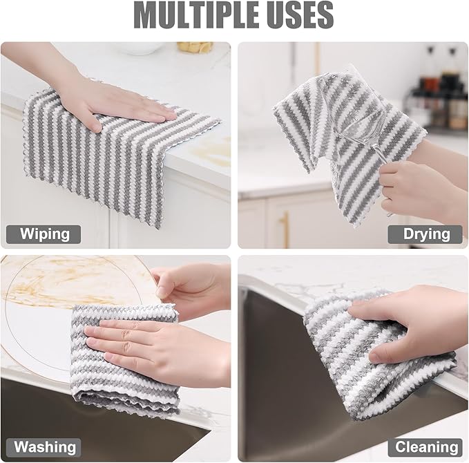 Homaxy 18 Pack Kitchen Dish Cloths, Ultra Soft and Absorbent Dish Towels