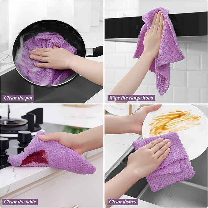 Homaxy 12 Pack Kitchen Dish Cloths, Ultra Soft and Absorbent Dish Towels
