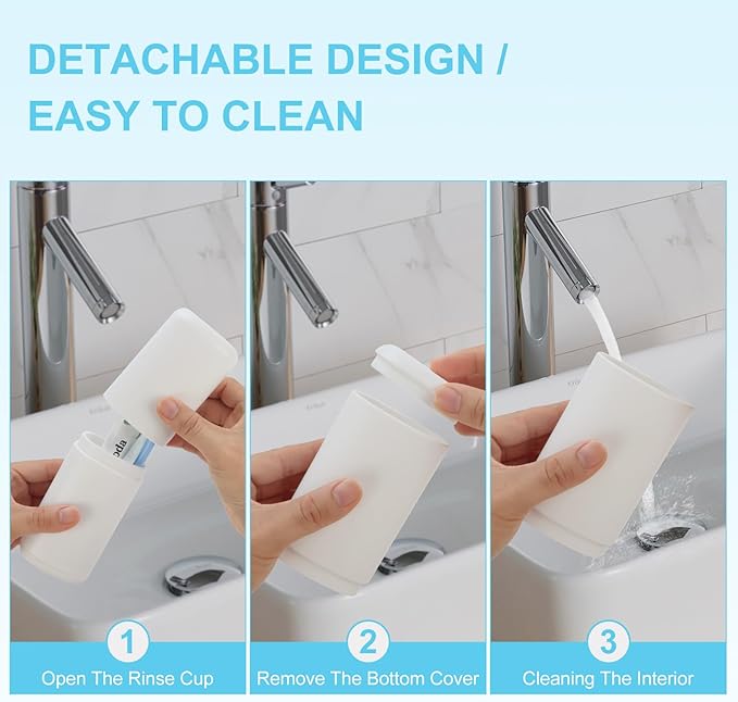Travel Toothbrush and Toothpaste Case, 2 in 1 Gray Toothbrush Holder and Rinse