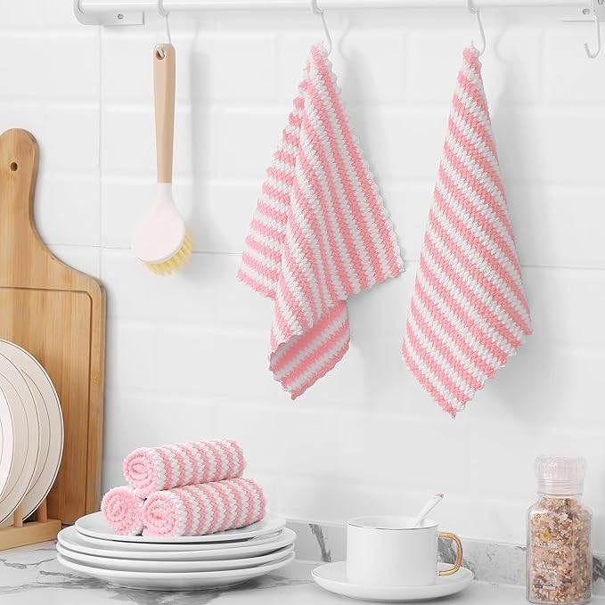Homaxy 12 Pack Kitchen Dish Cloths, Ultra Soft and Absorbent Dish Towels