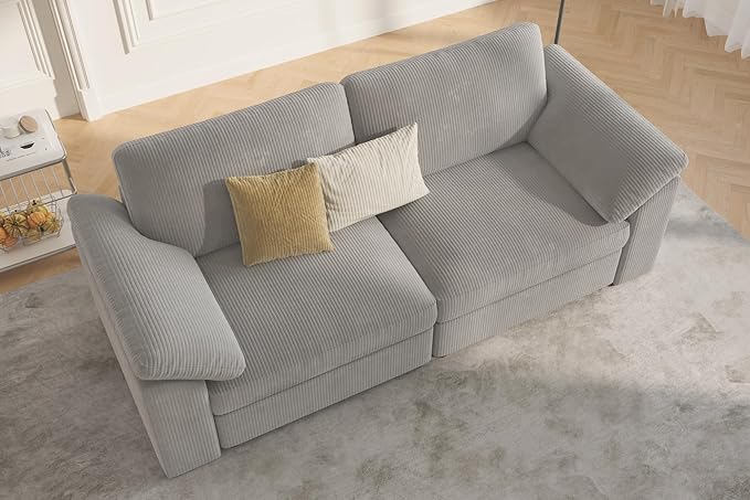 EASE MOOSE Comfty 2 Seat Couch, FSC Certified Modern Deep Seat Sectional Modular