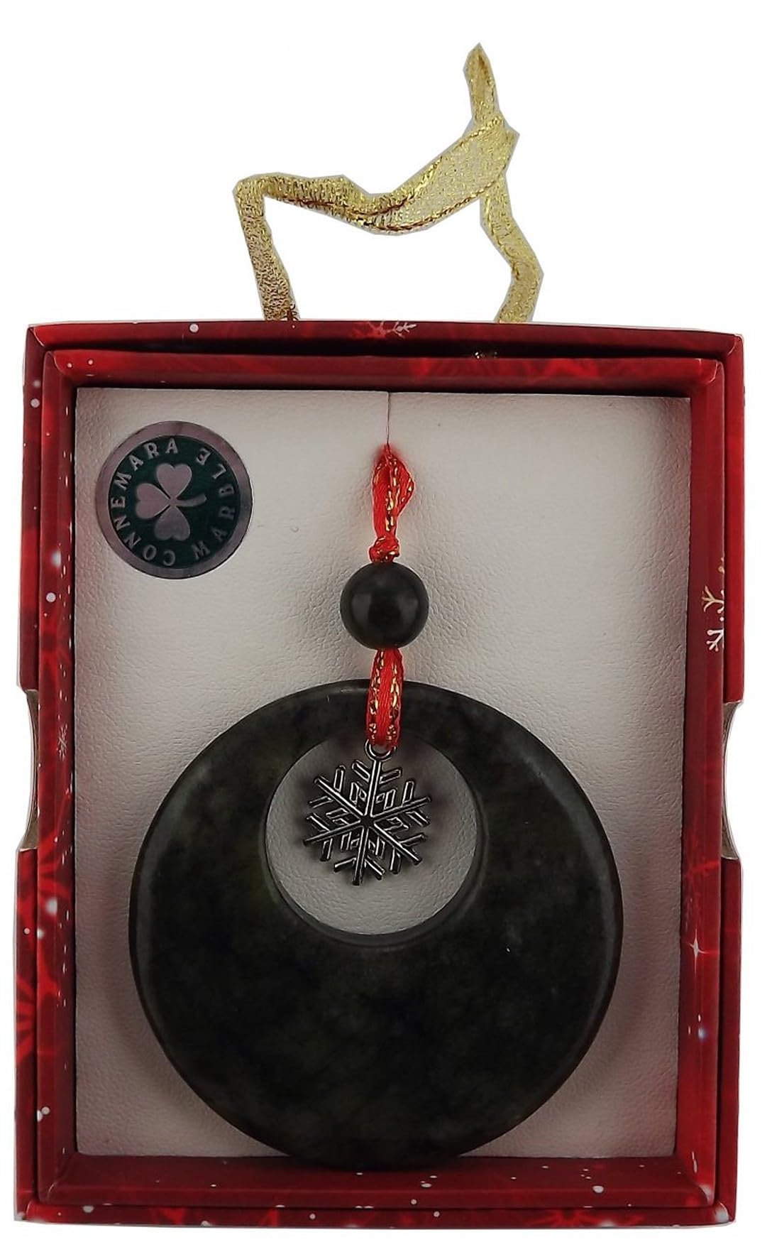 JC Walsh and Sons Connemara Marble Christmas Decoration Charm Tree Hanging Ornament Winter Symbol (1, Snowflake)