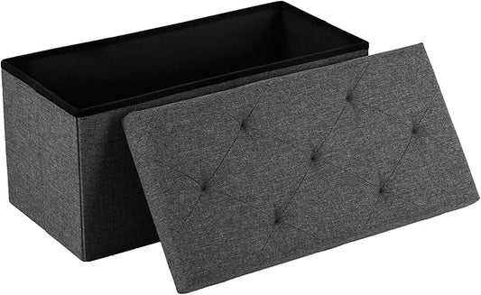 DUMOS 30 Inch Folding Storage Ottoman Bench, Large Hidden Storage Chest