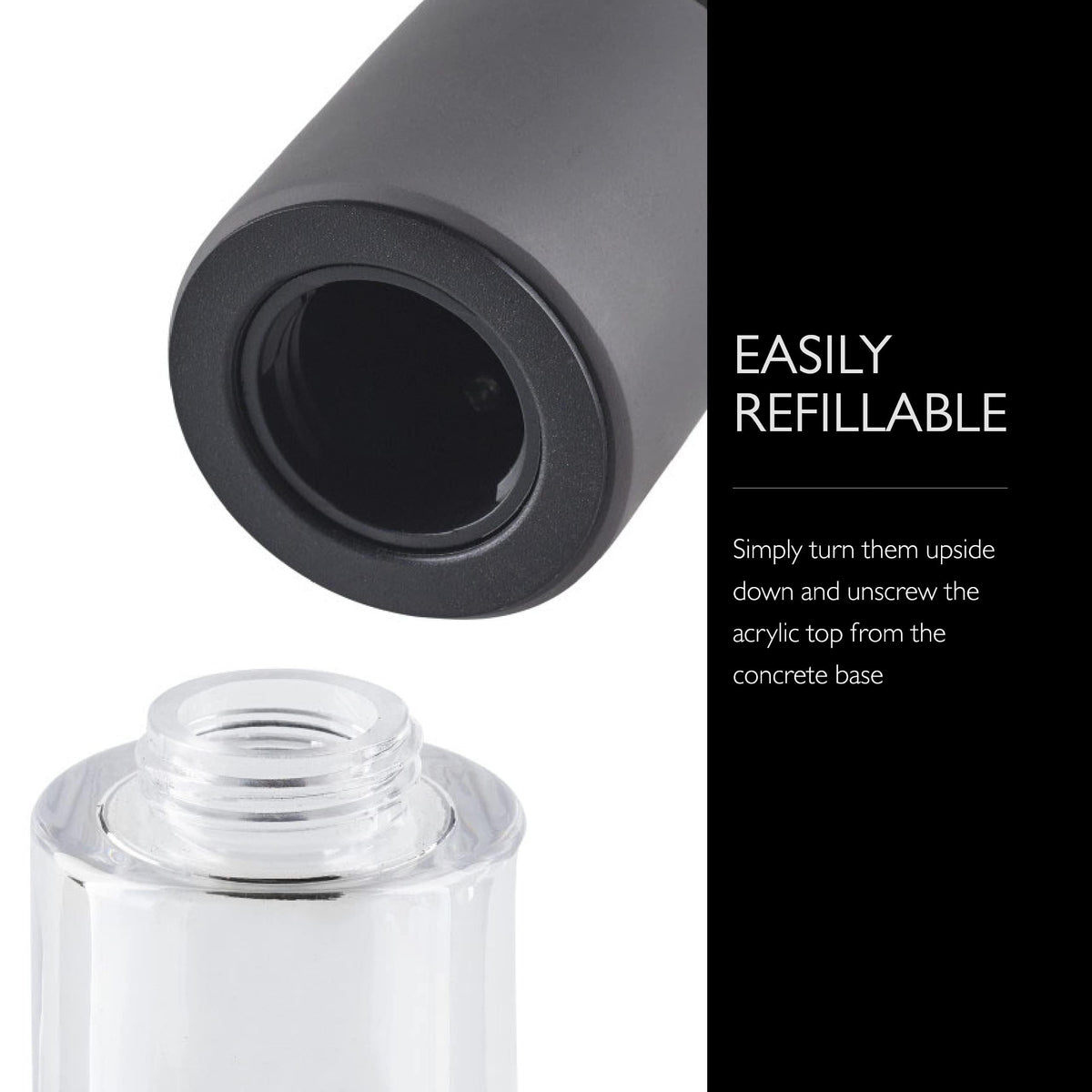 Cole & Mason Regent Concrete Stemless Salt & Pepper Mill Gift Set - Refillable Salt & Pepper Grinder Set with Carbon Steel Precision Mechanisms - Hand Wash Kitchen Tools & Gadgets - Grey