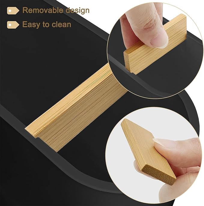 Toothbrush Holder with Bamboo Divider, Detachable