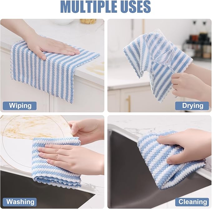Homaxy 12 Pack Kitchen Dish Cloths, Ultra Soft and Absorbent Dish Towels