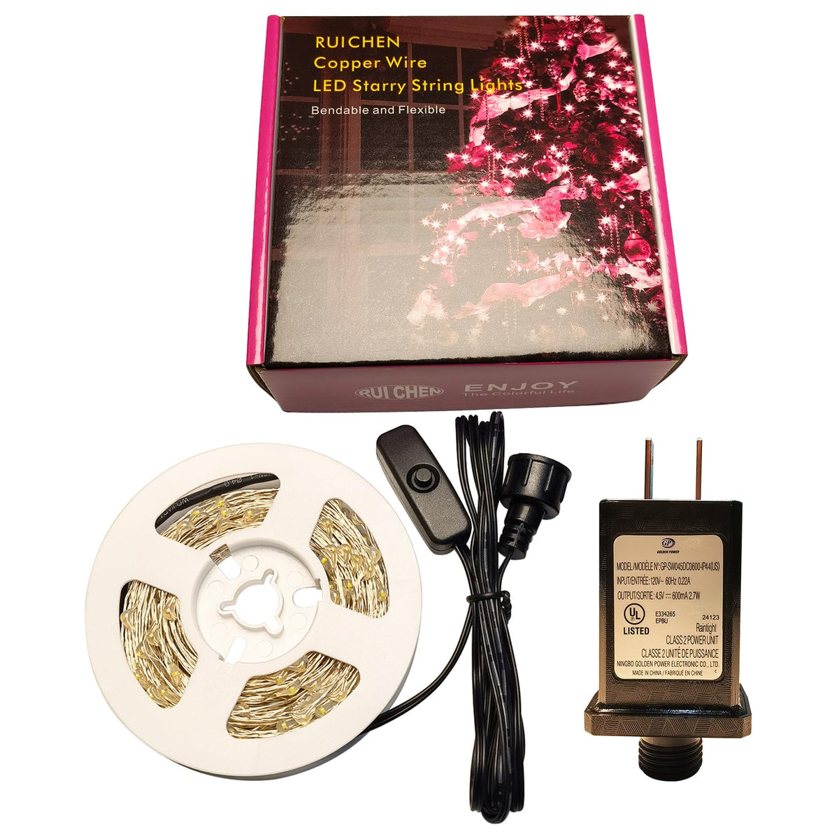 RUICHEN Plug in Fairy Lights with Switch, Waterproof 33 Ft 100 LED Silver Wire Starry String Firefly Lights for Christmas, Halloween, St. Patrick's Day, Parties, Ceiling, Vases, Craft, Green