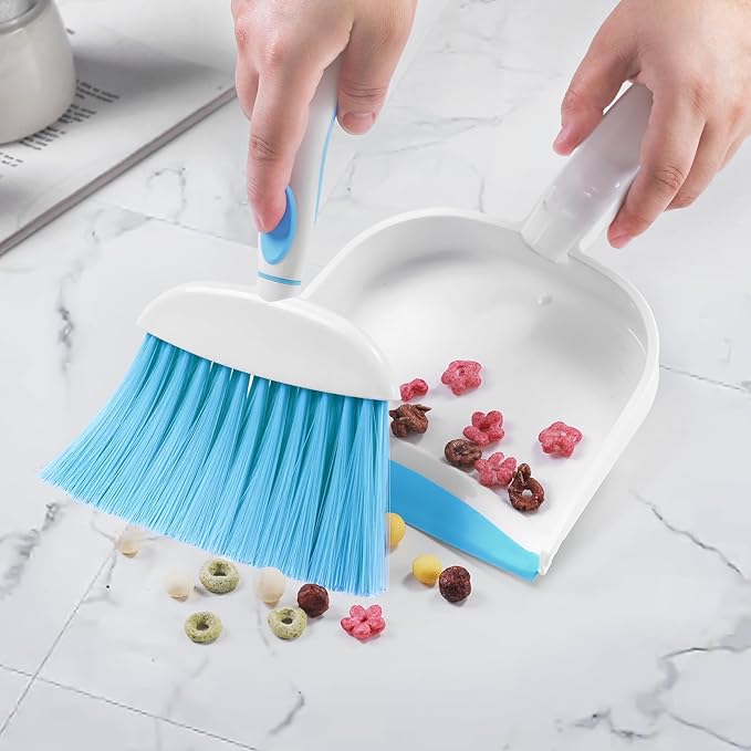 NACENA Small Dust Pan and Brush Set, Mini Broom and Dustpan Set Small Hand