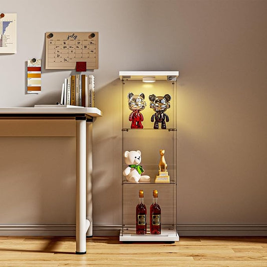 FANYUSHOW 3-Shelf Glass Display Cabinet