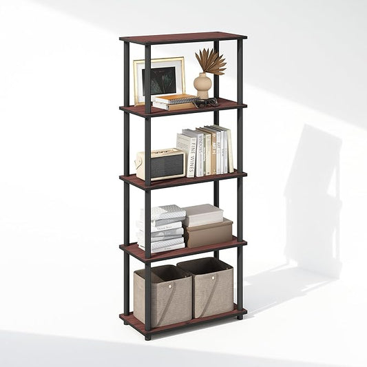 Furinno Turn-N-Tube Book Shelf, 5-Tier Bookshelf, Bookcase