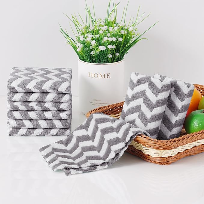 Homaxy 12 Pack Kitchen Dish Cloths, Ultra Soft and Absorbent Dish Towels