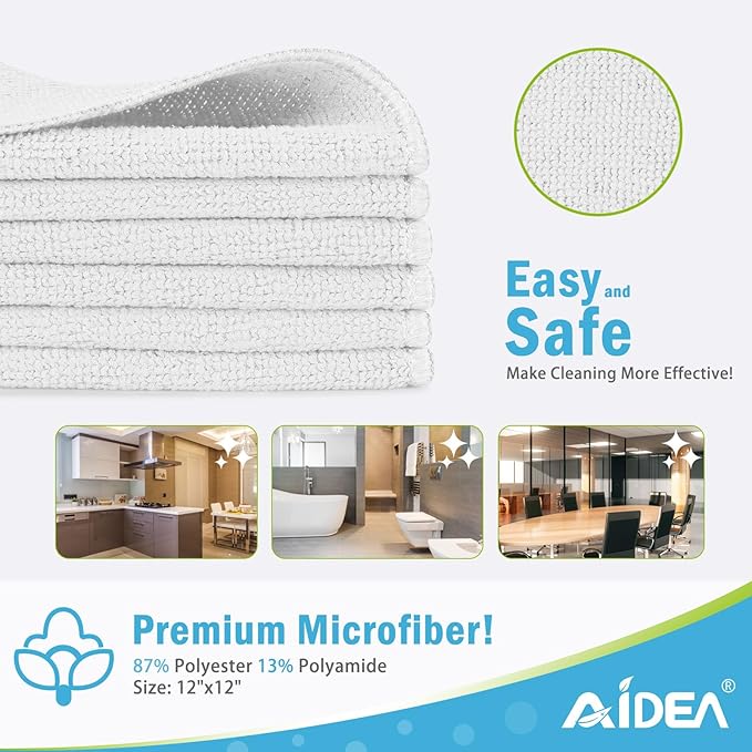 AIDEA Microfiber Cleaning Cloth-50PK, Soft Microfiber Towels