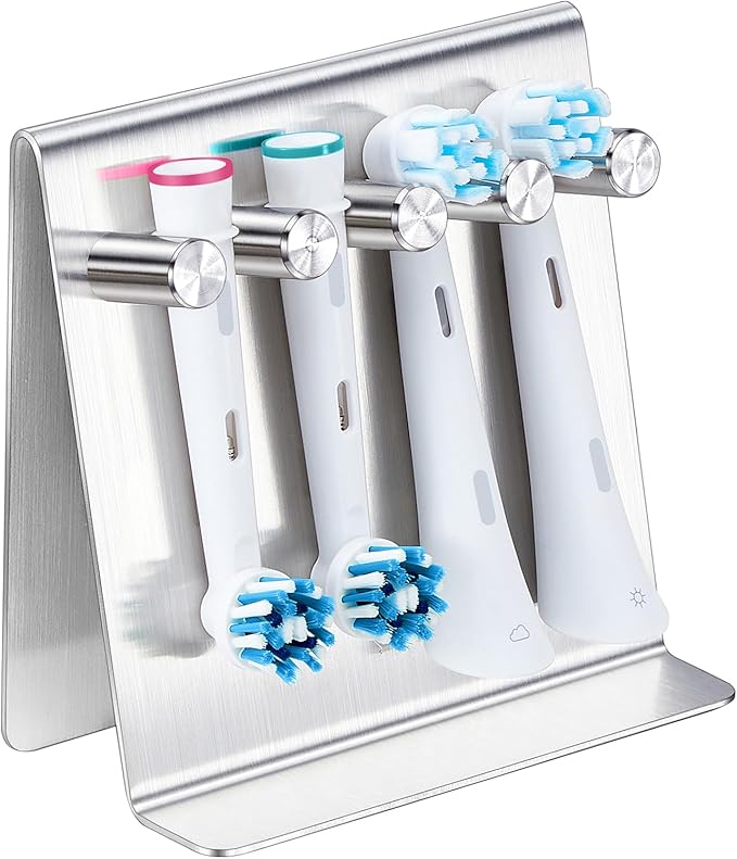 Electric Toothbrush Head Holder Adhesive or Tabletop, Tooth Brush Holder