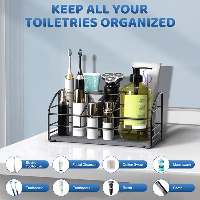 Luxspire Toothbrush Holders, 5 Slots Bathroom Counter Organizer