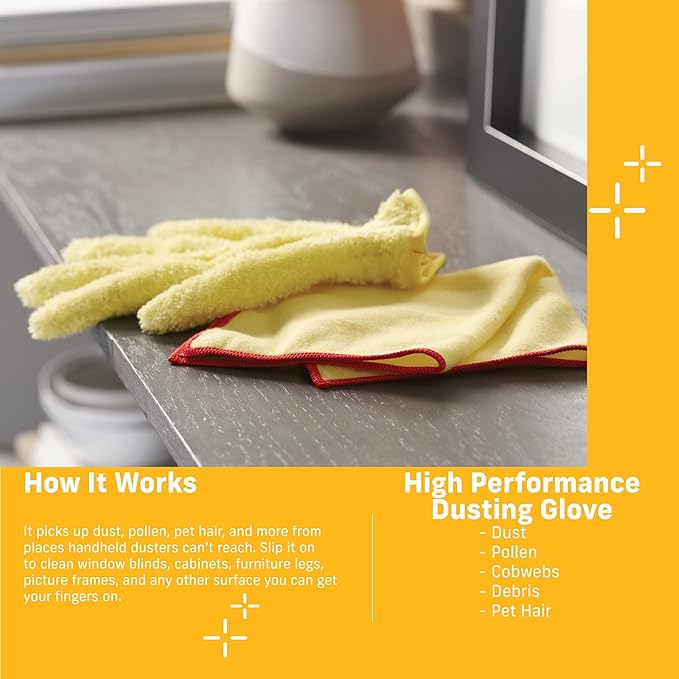 E-Cloth High Performance Dusting Glove, Premium Reusable Microfiber Dusters