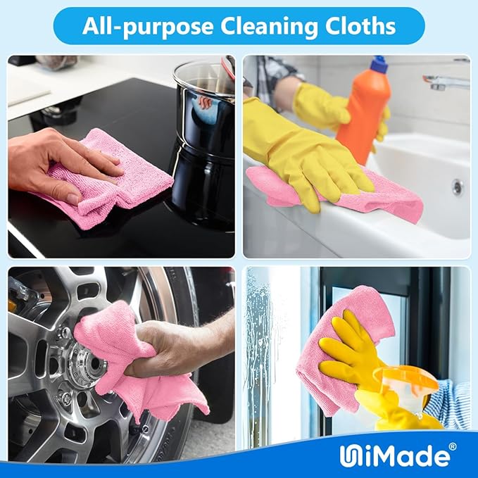 Microfiber Cleaning Cloth, 10 Pack Reusable Microfiber Towels