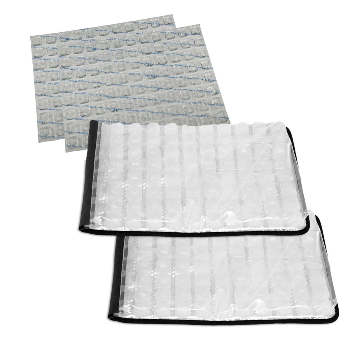 FlexiFreeze Party Mat Food Cooling Serving Platter – Buffet Display Chiller for Meat, Cheese, Fruit & Party Food Trays – Catering Supplies Cold Serving Mat Black 2 Pack (19" x 15")