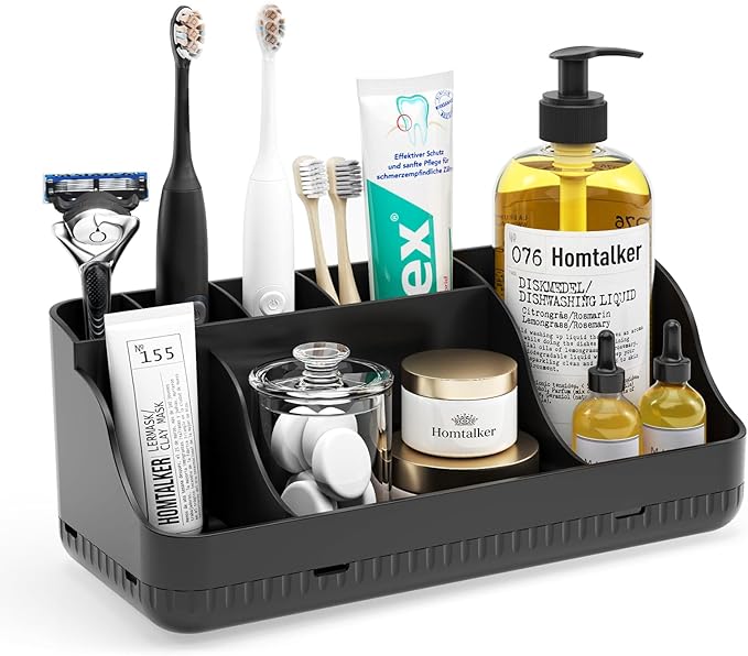 Bathroom Counter Organizer and Storage, 7 Slots Detachable Toothbrush Holders