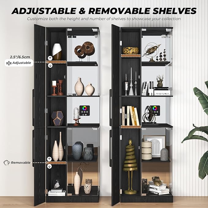 VersionTECH. Glass Display Cabinet