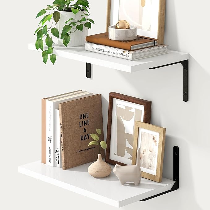 Fun Memories Deep Floating Shelves, 16W x 8D Floating Shelves Set of 2
