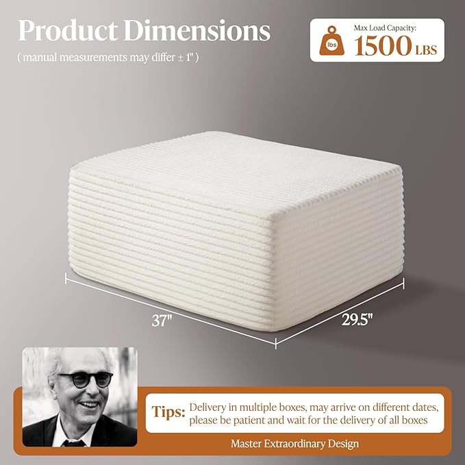 37" Cloud Sectional Couch Ottoman