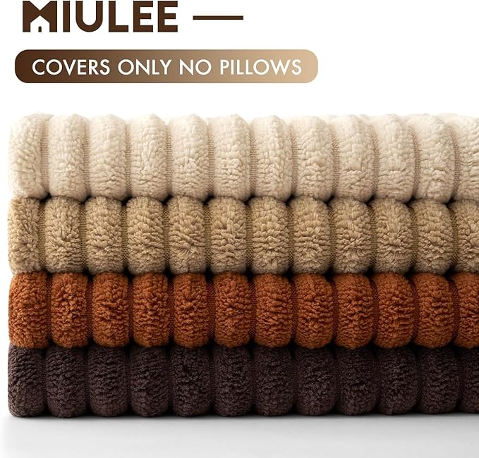 MIULEE Boho Farmhouse Throw Pillow Covers 20x20 Inch Set of 4 Rustic Mordern