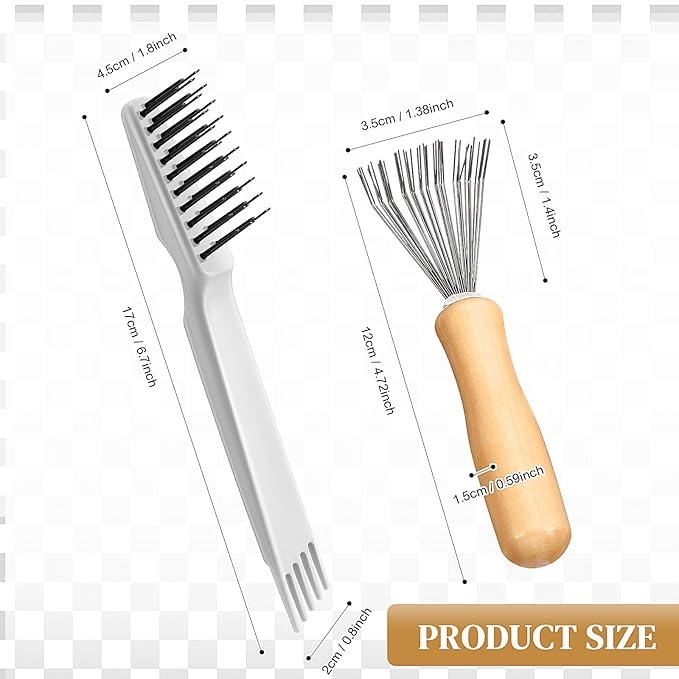 Boao 2 Pieces Hair Brush Cleaning Tool Comb Cleaner Brush Mini Comb Cleaning